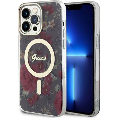 Coque Guess Flower MagSafe pour iPhone 14 Pro Max (verte) (1/5)