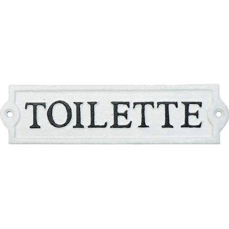 Panneau de porte de toilette en fonte robuste - Plaque blanche pour salle de bain - Décoration murale pour la maison, le bureau, le magasin ou le restaurant - 1 pièce et 21 x 5,6 cm. (1/5)