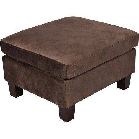 Tivoli Brown Velvet Fabric Footstool