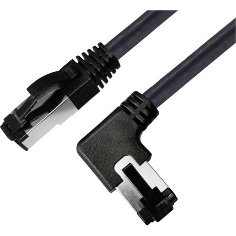 BKL Electronic 144034 RJ45 Câble réseau, câble patch CAT 8.1 S/FTP 0.5 m noir sans halogène 1 pc(s)