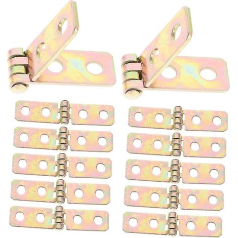 Didiseaon Lot de 12 petites charnières pour portes de coffre pliantes en fer (1/5)