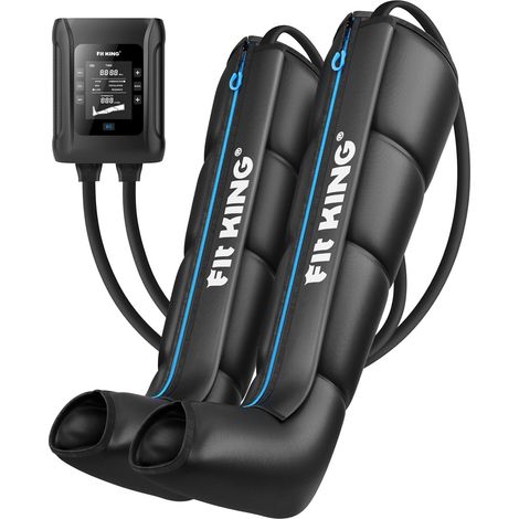 Bottes Pressothérapie Sans Fil Rechargeable (L)  Masseur de Jambes 4 Zones pour la Douleur et Circulation, Écran LCD Tactilee,Minuterie 15-60 min (1/5)