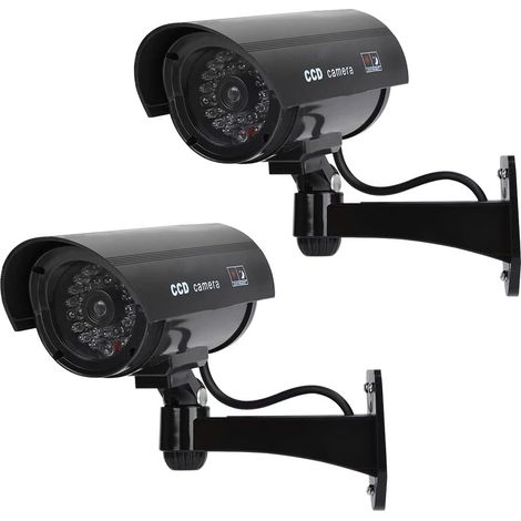 Lot 2 Caméras Extérieur Extérieur LED – Surveillance Fausse, Dissuasion Vol et Intrusion, Usage Factices /Intérieur (1/5)