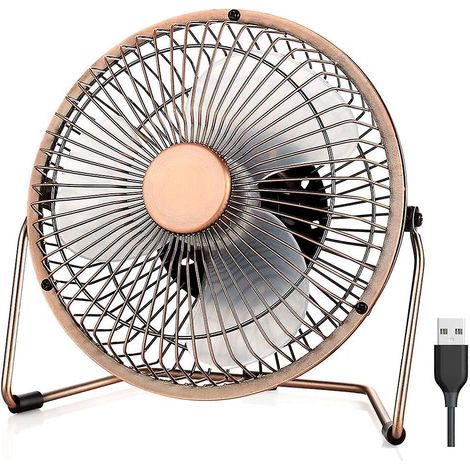 mini Ventilateur Usb Ventilo Usb Ventilateur Bureau Mtal Petit Ventilateur Silencieux Puissant Rglable  360 6 Pouces Bronze Pour Bureau Maison Cam (1/5)
