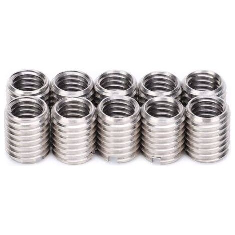 10 pezzi Inserto dado Manicotto filettato Riparazione Bussola Vite filettata Strumento di riduzione Conversione da M8 femmina a M10 maschio