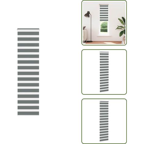 Zebrarollo Dunkelgrau 55x200 cm Stoffbreite 50,9 cm Polyester - Zebra-Jalousie - Zebra-Jalousien - Zebra-Rollo - Doppelrollo (1/5)