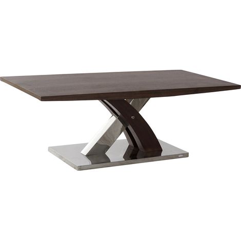 Table Café Bois Acier 120X60X43,5 Marron Foncé (1/5)
