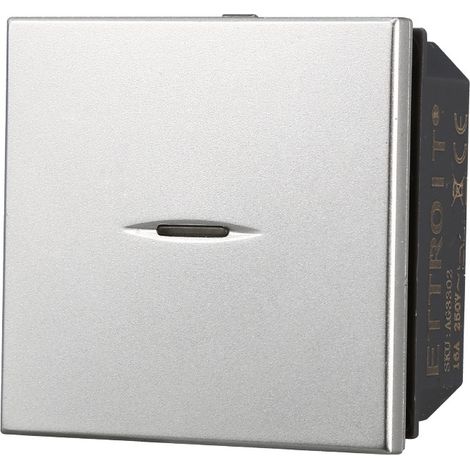 ETTROIT AG3402 Axialer Druckknopf 2M 2P 16A Grau kompatibel mit Bticino Axolute