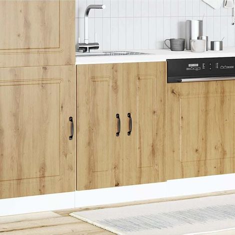 Meuble sous-évier en bois d'ingénierie style chêne, rangement de salle de bain avec finition artisanale, design moderne et durable (1/5)