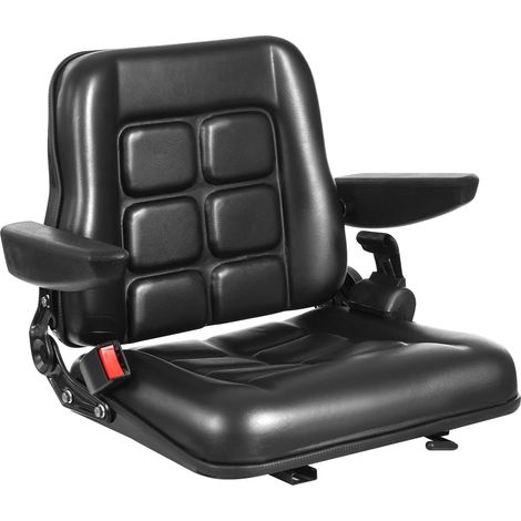 Universal Adjustable Forklift Seat, Tractor Seat with Safety Belt and Armrest, Forklift Seat for UTVs, ATVs (1/5)