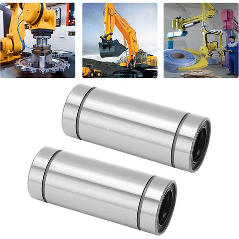 2 Pièces Roulement Linéaire Acier 20mm Alésage 32mm Extérieur 80mm Longueur LM20LUU pour Équipement Industriel