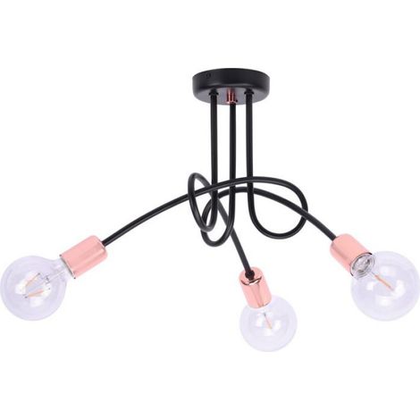 Lampe A Suspension - Cuivre - Design Loft Edison - 3 E27 - 3x60 W - Pour Salle A Manger Salon Cuisine - 1 Unite (1/2)