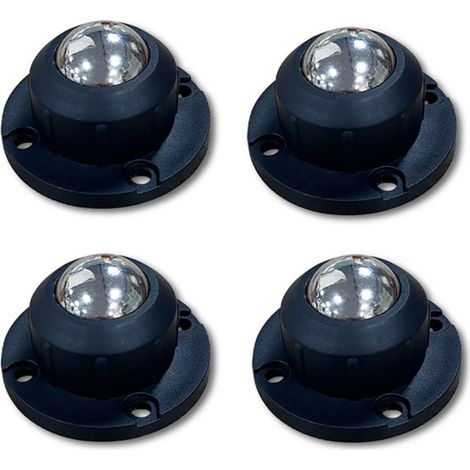 Roues à roulettes auto-adhésives (lot de 4) avec vis – ABS et acier inoxydable, pivot silencieux 360° pour meubles (1/4)