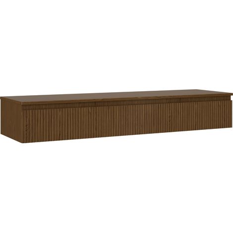 Mexen Rivel mueble de baño para lavabo 160 cm con encimera, 1 cajón, ranurado, nogal - 91A20-16023-1-BFC86 (1/5)
