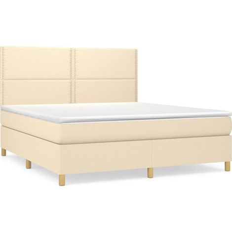 Maison Exclusive - Boxspringbett mit Matratze Creme 180x200 cm St
