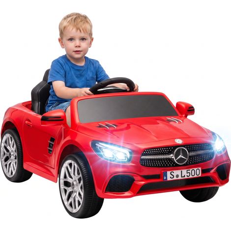 AIYAPLAY coche eléctrico para niños Mercedes-Benz SL500 batería litio 12V mando a distancia 2,4 G 2 motores suspensión arranque suave bluetooth rojo (1/5)
