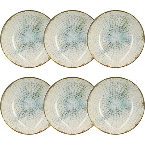 Lot de 6 assiettes calottes 21cm en faïence, MINERAL (1/3)