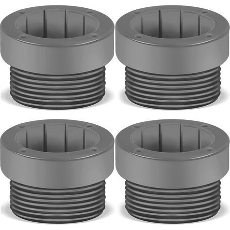 Lot de 4 adaptateurs filetés pour stabilisateur de parasol de piscine, manchons de fixation pour poteau de parasol de piscine, insert stabilisateur pour terrasse extérieure, 4,4 cm (1/4)
