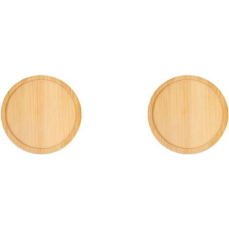 2 posavasos, 9,5 x 9,5 cm, Posavasos de madera, Alfombrillas resistentes al calor, Posavasos para macetas, Bandejas, Bandejas de cocina (1/5)
