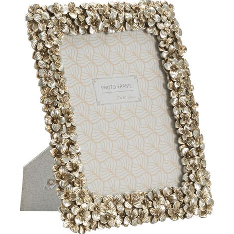 Cadre Photo Déco Fleurs "Flolly" 15x20cm Argent (1/5)