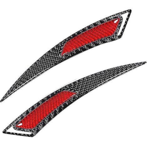 Lot de 2 autocollants en véritable fibre de carbone pour ailes de voiture, anti-rayures