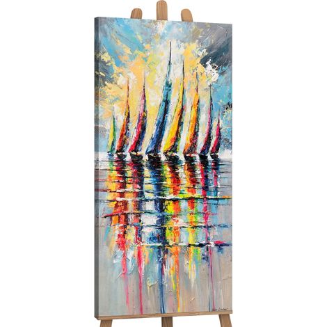 Gemälde Farbige Segel auf Keilrahmen 115x50 cm (1/5)