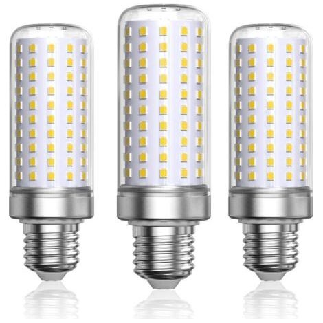 Ampoule Maïs LED E27 Blanc Froid 6000K, 1800LM, Équivaut à Ampoule Halogène 200W Lampe,Ampoules Maïs Lampe Led E27 pour salon, lustre, porche (Non dimmable,Lot de 3) (1/4)