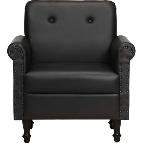 Maison Exclusive - Sessel Schwarz Echtleder