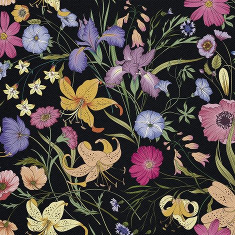 Tela decorativa para exteriores oxford - motivo campo de flores 2 (1/5)