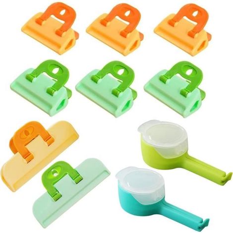 Clips,10 Pcs Clips D'éTanchéité,Pinces Fermeture Hermétique Plastique Durable Alimentaires Sachet Clips D'étanchéité (1/4)