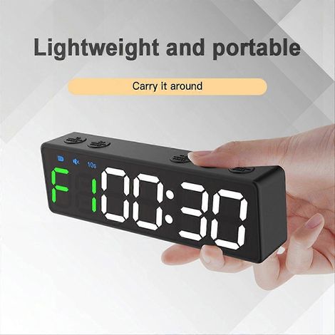 Mini-horloge de gym rechargeable - Chronomètre portable avec compte à rebours/compte à rebours et dos magnétique pour le fitness (1/5)