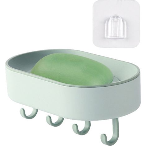 1 porte-savon suspendu, sans perforation, avec 4 crochets, pour salle de bain, carrelage et verre (1/5)