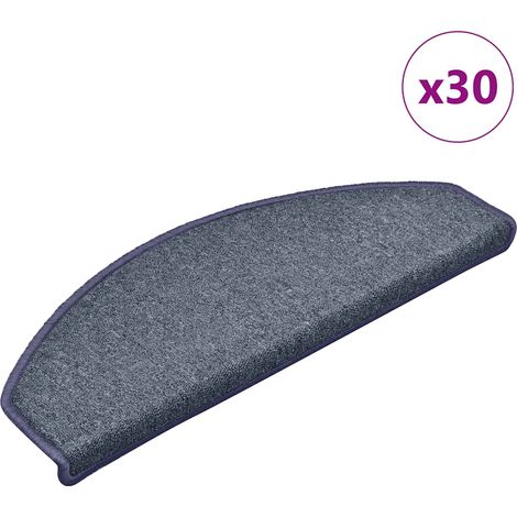 Stufenmatten 30 Stk. 65 x 24 x 4 cm Dunkelgrau und Blau Halbrund Groß vidaXL