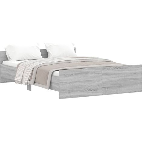 Cadre de lit tête de lit et pied de lit sonoma gris 140x190 (1/5)