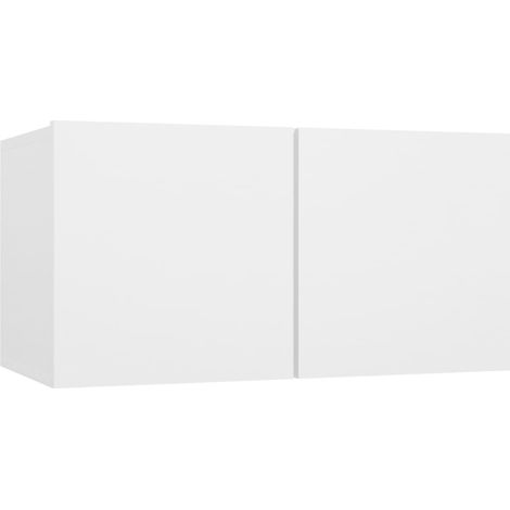 Meuble TV multimédia étagère télévision buffet téléviseur salle à manger salon chambre suspendu 60 x 30 x 30 cm blanc (1/5)