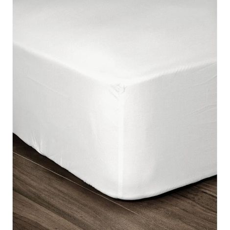 LOVELY HOME Drap Housse 100% coton 180x200x30 cm blanc