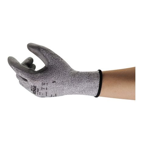 Gants de manutention Ansell EDGE 48-711 taille 7, Résistant aux coupures, 1 Paire, Gris ( Prix pour 1 paire )