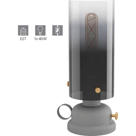 Lampada Da Tavolo Vintage Gargrave Acciaio Grigio 1 Luce E27 (1/4)