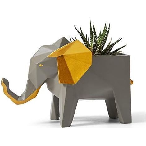 décoration de Noël Amoy-Art Pot de Plante Fleur Planteur Cactu Succulent Jardinières l'éléphant Statue Figurine pour Noël Anniversaire Cadeau Résine 17cmL cadeau de Noël (1/5)