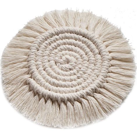 Sous-verres en tissu coton tissé à la main, style bohème, antidérapant, 1 pièce, pour la décoration de la table d'accueil (1/5)
