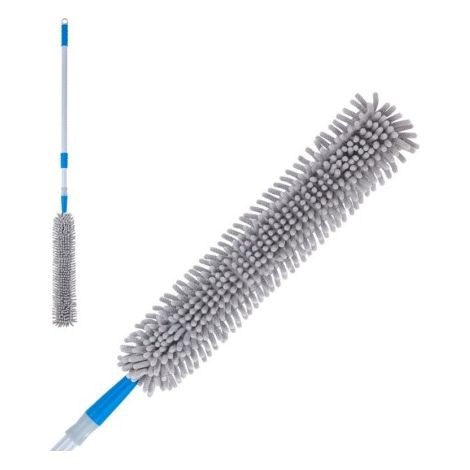 Plumeau chenille avec manche extensible 68-120 cm KLEANER, tête flexible et lavable (1/5)