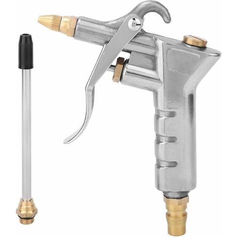 Pistolet à Poussière de Soufflage en Alliage d'Aluminium Puissant Pistolet à Air avec 1 Buse Soufflage Souffleur Nettoyage Pompe à Air Outil de Compresseur d'Air