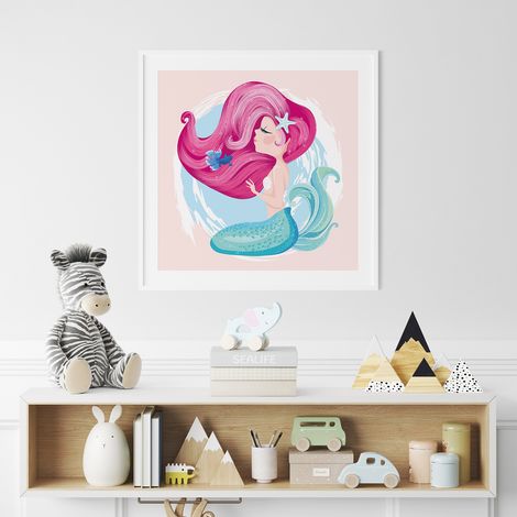 Poster / Affiche carrée Enfants - Sirène - 50x50 cm (1/3)