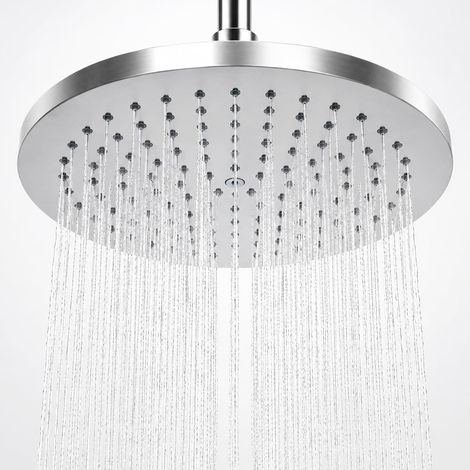 Pomme de Douche Ronde 8.7 Pouces Douche de Pluie, Pomme de Douche Cascade avec Jets Anti-calcaire, Grand Pommeau de Douche Réglable en Acier Inoxydable, 22cm Chrome (Argent) (1/5)