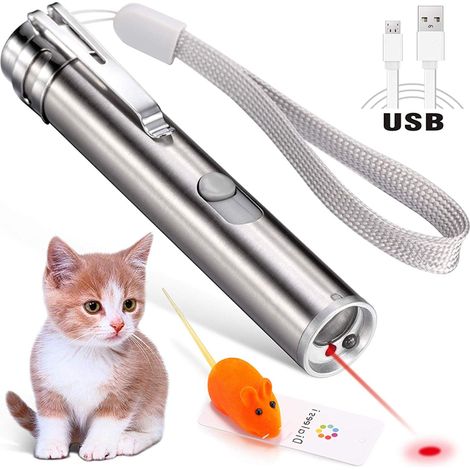 Jouet Interactif Pour Chat - Jouet Lumineux USB Rechargeable 3 Modes - Pour Enrichissement Comportemental Intérieur - 1 Pièce (1/5)