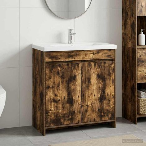 Gabinete de baño debajo del lavabo Roble Ahumado