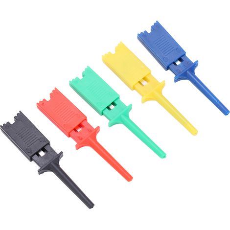 Lot de 5 Pinces Crocodile Test, Clip de Mesure Électronique, Accessoires pour Instruments, Fixation de Câblage, Pièces de Rechange, Usage Laboratoire (1/5)