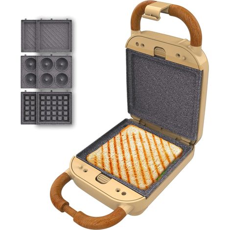 Machine à sandwich 3-en-1 700 W Cecotec Jaune