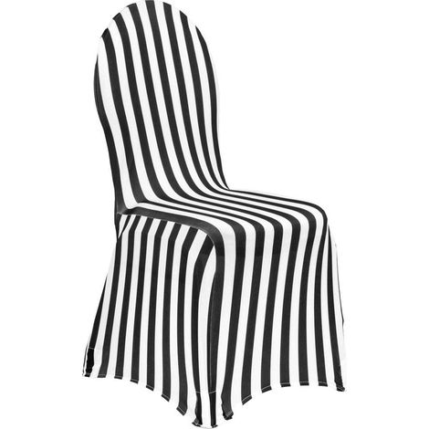 Housse de Chaise de Banquet en élasthanne, 86 cm x 46 cm, Noir et Blanc, 1 pièce (1/3)