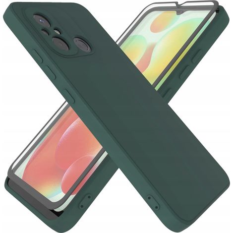 Étui compatible Xiaomi Redmi 12C / 11A 4G, en silicone, vert foncé (1/4)